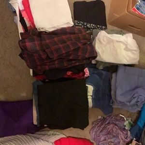 Shirts,sweaters,pants,Scarves. All or separate